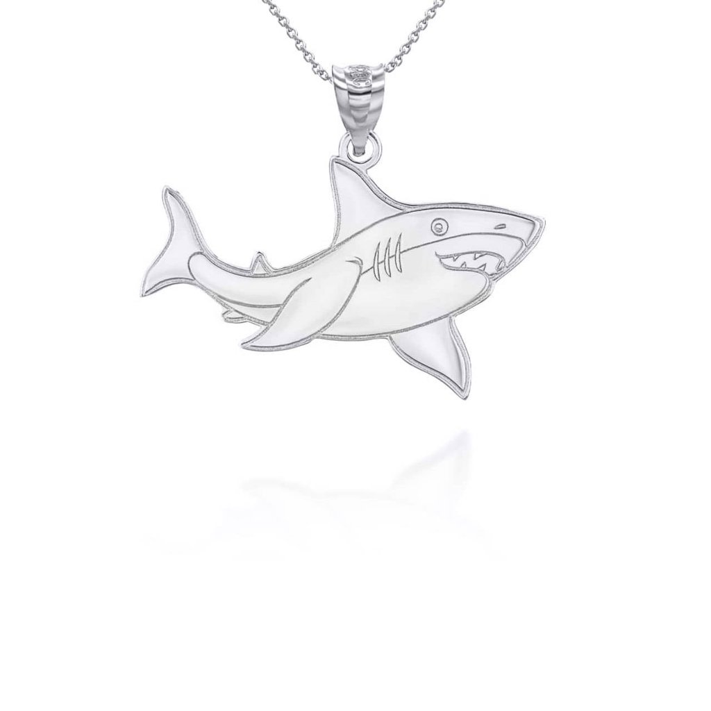 925 Sterling Silver Shark Pendant Necklace 67$